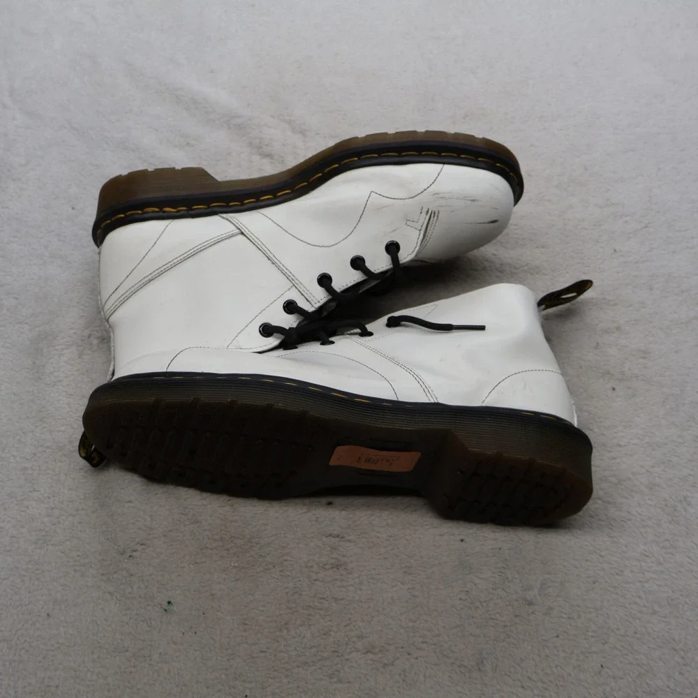 Dr. Martens Unisex M10 W11 Combat Boots White Church Ankle Lace Up Casual AW004